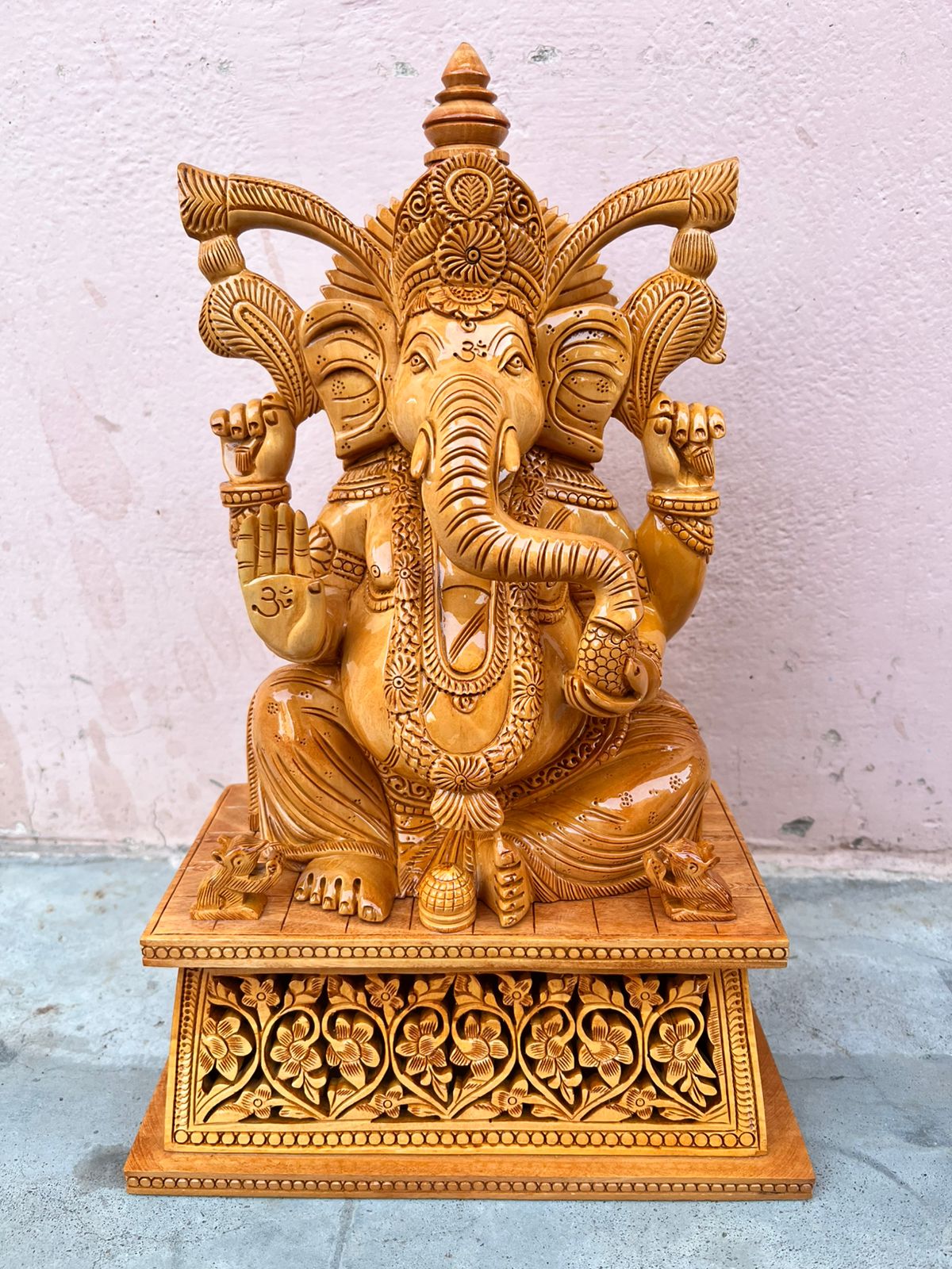 Premium Pure Sandalwood Ganesh Ji Idol – 12 Inch | Hand-Carved Murti
