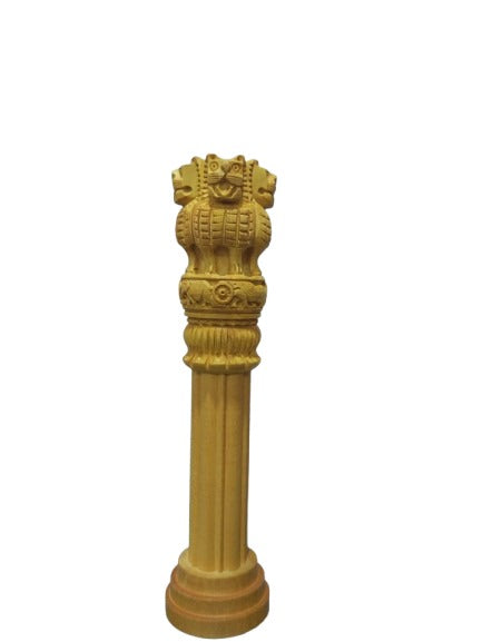 Handcrafted Wooden Ashok Stambh - 12 Inch| Premium Table Decor